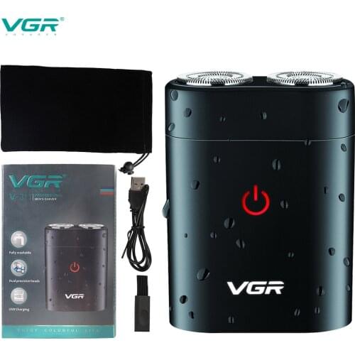 VGR Electric Shaver 2 Floating Head Portable Waterproof Razor Shavers USB Rechargeable Beard Trimmer for Men