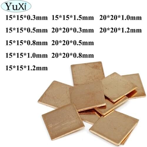 YuXi 1pcs 15mm x 15mm DIY Copper Heatsink thermal Pad for Laptop GPU CPU VGA Chip RAM Copper sheet for Mobile phone repair tool