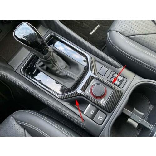 Fiber Interior Frame Gear Shift Front Cover Trims Knob Car Cover Trim For 2019-2021 Subaru Forester 1PCS