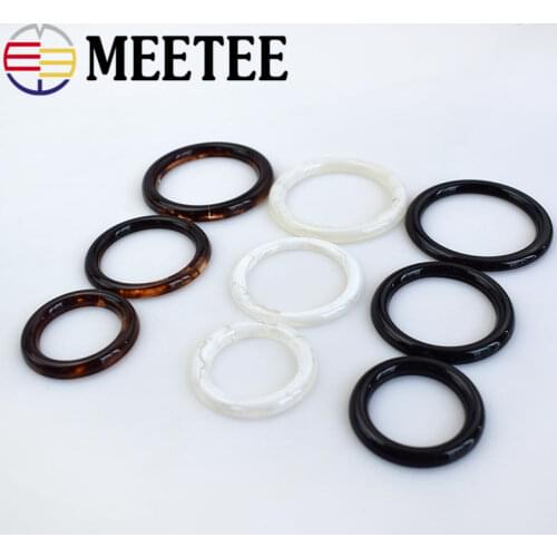 10pcs Meetee 3.0-4.5cm Round O Ring Resin Buckle Buttons Women Scarves Belt Buckles Ribbon Slider for Garment Clothes Bags Decor