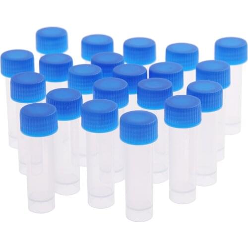 10Pcs /set 5ml Chemistry Test Tubes Plastic bottles Vials Seal Caps Pack Container School Supplies Laboratory Equipment
