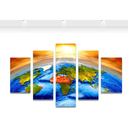 5 pcs,Full Square 5D DIY Diamond Painting Sunrise Colorful Earth World Map diamond Embroidery Cross Stitch Rhinestones Y2578