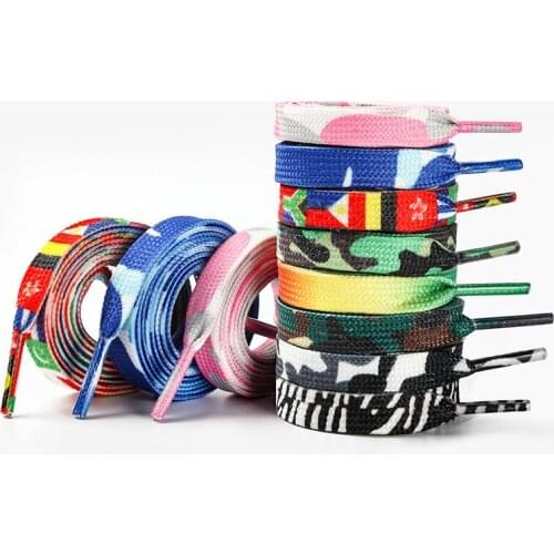 50 Pairs/Lot Print Shoelace Sneaker Shoe Laces Strings Bootlaces Sport Boot lace Athletic Shoe String Ribbon Laces Hot