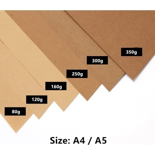 50pcs/lot A5 A4 kraft paper brown paper craft thick board cardboard card paper DIY card making paper 80g 120g 150g 200g 250g