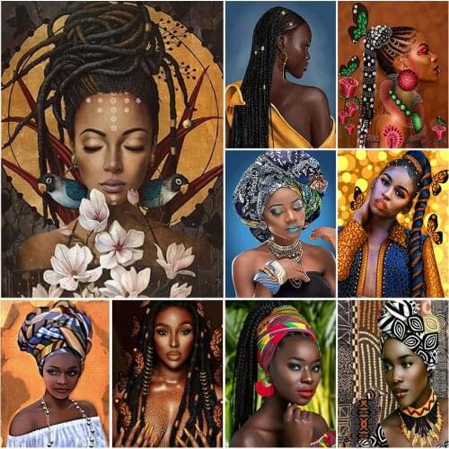 5D Diamond Painting African Woman Embroidery Cross Stitch Mosaic Full Drill Embroidery Portrait Pictures Rhinestones Home Decor