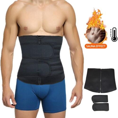 Men Waist Trainer Sweat Fitness Girdle Corsets Neoprene Abdominal Trimmer Belt Weight Loss Fat Burner Slimming Body Shaper Fajas