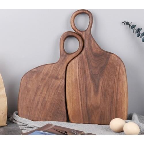 Natural Irregular Steak Bread Board Dessert Tray with Hanging Ring Cutting Chopping Board Creative Design Placement Plate Art