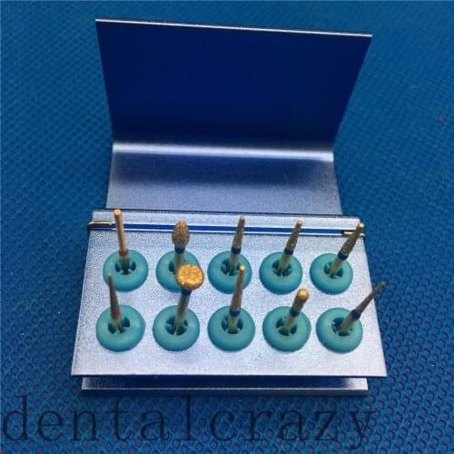 Hot Sale Dental preparation burs Set Porcelain veneer With dental 10holes case block
