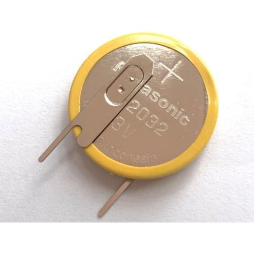 4pcs/lot Panasonic CR2032/1VS1 3V Button Coin Battery with 2 Soldering Pins CR2032 lithium batteries cell