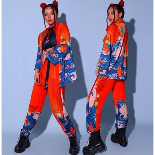 Hip Hop Performance Costume Chinese Style Retro National Tide Combination Dance Team Jazz Dance Group Commercial Stage Costume