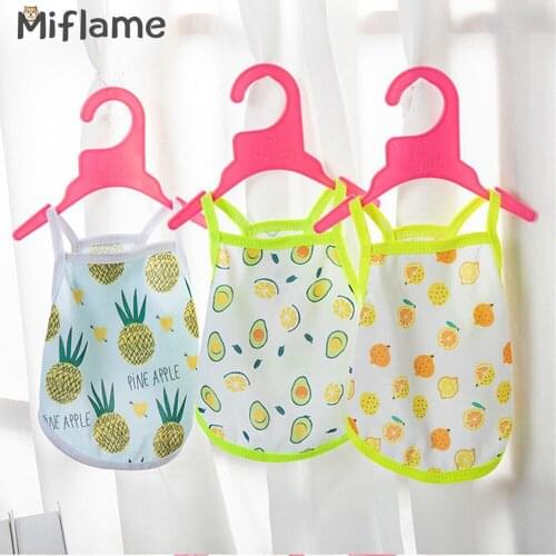 Miflame Summer Fruits Puppy Sleeveless Cute Small Dogs Clothes Chihuahua Bichon T-shirt Breathable Dog Shirts For Pets Clothing