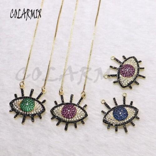 5 strands multi color EYE charm necklace devil eye pendants necklace crystal accessories jewels for women charm pendants 5506