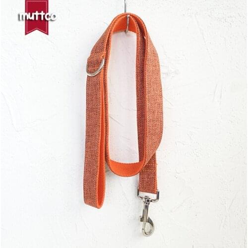 MUTTCO self-design fashionable dog leash THE ORANGE SUIT leash set for pets double cloth puppy collar pet strap 5 sizes UDL069
