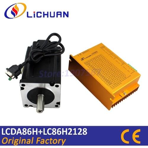 Lichuan 86mm Nema34 10N.m closed loop servo motor LC86H2128 L-128mm Nema hybrid step-servo driver CNC LCDA86H 6A replace 2HSS86H