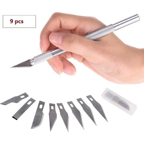Non-Slip Metal Scalpel Knife Tools Kit Pen Cutter Engraving Craft knives Blades Mobile Phone PCB DIY Repair Hand Tools