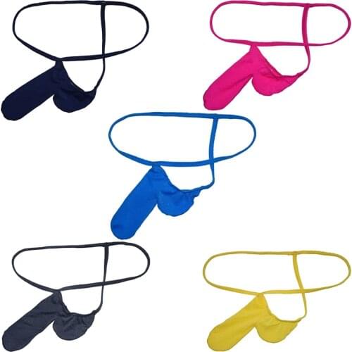 Enhanced Long Raised Pouch Underwear For Men Bikini Thongs Sexy Style Mini Micro G-strings Hot Design Underpants Male Tanga