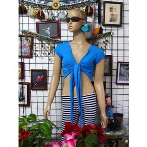 Lycra Cotton Belly Dance Sleeveless Wrap Top Velvet Fat Chance Tribal Costume AH14 23