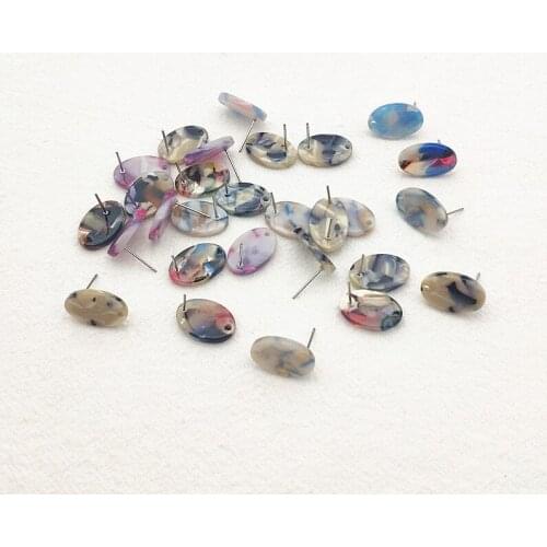 New arrival! Mix color 17x12mm 100pcs Acrylic oval-shape Ear Stud for earrings,Earring parts,jewelry findings