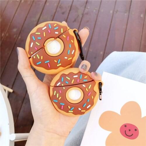New Cute Donut Silicone Cover For Airpods pro Kawaii Wireless Bluetooth Earphone Case For Airpods 2 Protective Cover Accessories