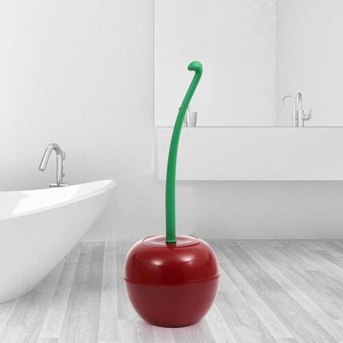 New Toilet Bowl Brush Holder Cute Cherry shape WC Wash Brush Household Cleaning brush For Bathroom Lavatory Long Handle