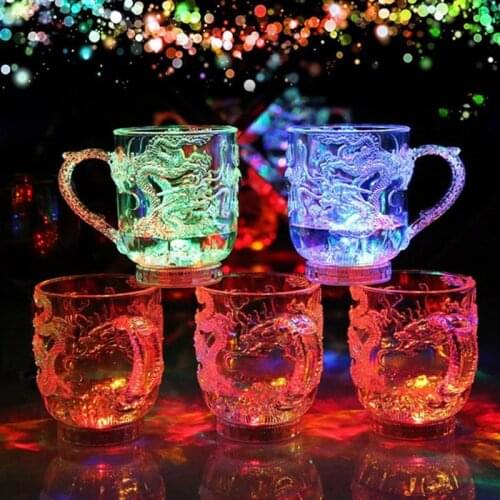 Plastic Wine Glass Luminous Cup Cup Tableware Cutlery Decoration Activated Light Up Led Cool Flashing Universal Dragon Tool