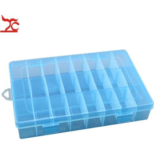 Jewelry Box Holder Adjustable 24 Grids Plastic Case Box Container Desk Small Storage Pills Ring Jewelry Earring Nail Art Tips