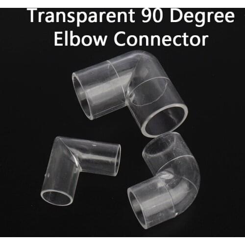 16mm 20mm 25mm Transparent Acrylic 90 Degree Elbow Connector Water Pipe Connector Aquarium Fish Tank Accessories 1 Pcs
