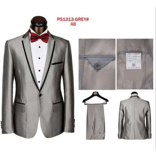 Gray Groom Suit Custom Made Grey Two-Tone Woven Wedding/Business Suits For Men,Bespoke Vintage Gray Tuxedo Gray Wedding Tuxedo