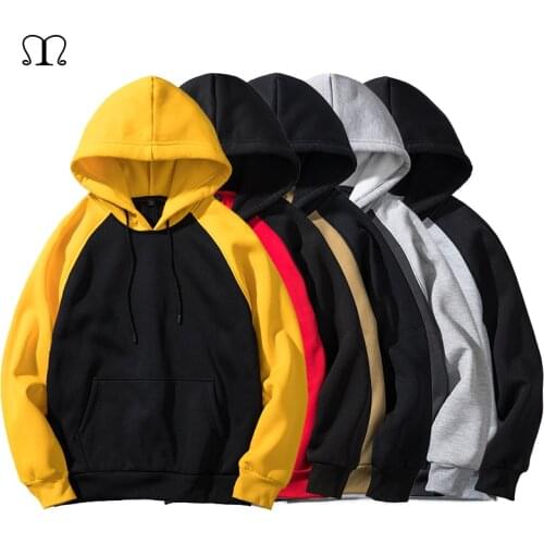 Hoodies Men Thick Clothes Autumn Winter Long Sleeve Patchwork Sweatshirts Mens Women Streetwear Fleece Unisex Hoody Man Clothing