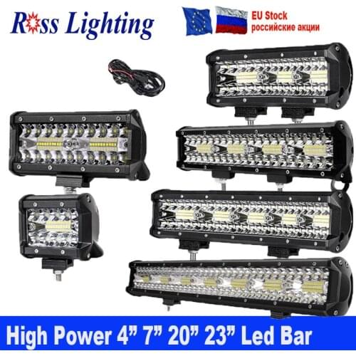 Unionlux 3 Rows 8D 12'' 20'' LED Light Bar 420w 12V 24V 4'' LED Work Light Bar for Car Tractor Boat OffRoad 4x4 Truck SUV ATV