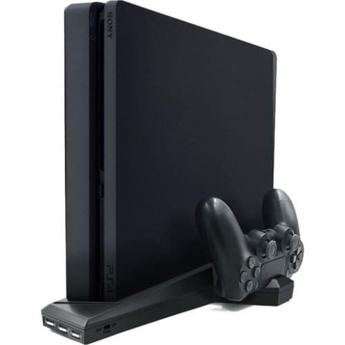 For PS4/PS4 Slim/ps4 Pro Vertical Stand with Cooling Fan Dual Controller Charger Charging Station for SONY Playstation 4 Cooler