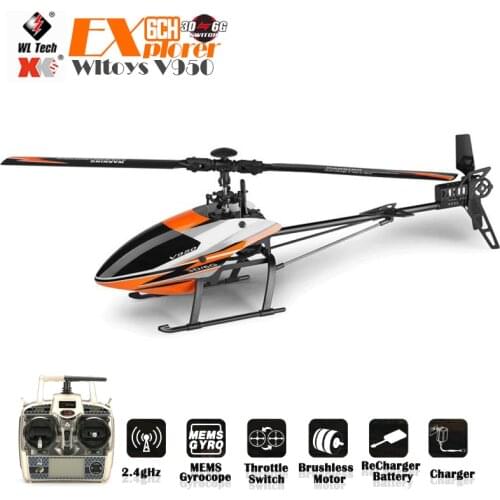 WLtoys V950 Big RC Helicopter 2.4G 6CH 3D6G System Brushless Flybarless RC Helicopter RTF Remote Control Drone Toy For Kids Gift
