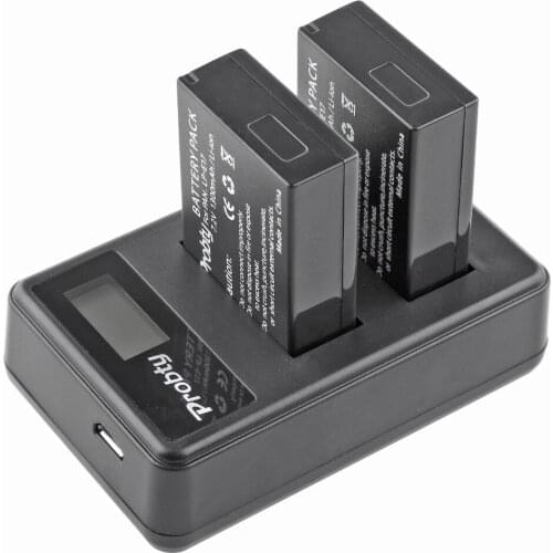 2Pcs Probty LP-E17 LP E17 Battery + LCD Dual Charger for Canon EOS 750D 760D 8000D M3 M5 Rebel T6i T6s KISS X8i Digital Camera
