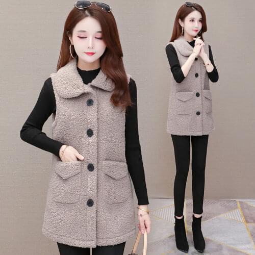 Woman Jacket Vest Lamb Womens Autumn Winter Autumn Fleece Coat Chaleco Mujer