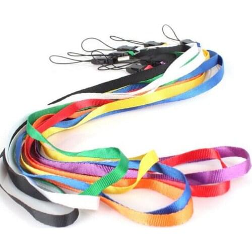 10pcs/Lot Random Color Mobile Phone Lanyards Neck Strap For Phone ID Pass Card Badge Gym Key USB Holder Straps Rope Accessories