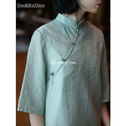 2021 blouse chinese style costume soft qipao tops camisa china mujer hanfu shirt blouse cheongsam chiffon blouse oriental qipao