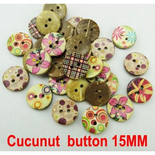 60PCS 15MM COCONUT BUTTONS decoration button round jewelry charms sewing clothes boots coat accessory ccb-071k