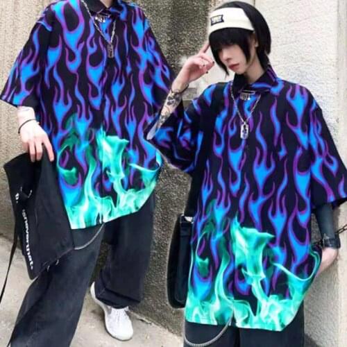 #9120 Streetwear Large Size Blousers For Women Short Sleeve Loose Shirts Women Oversize Harajuku Tops Girls Printed Top Unisex
