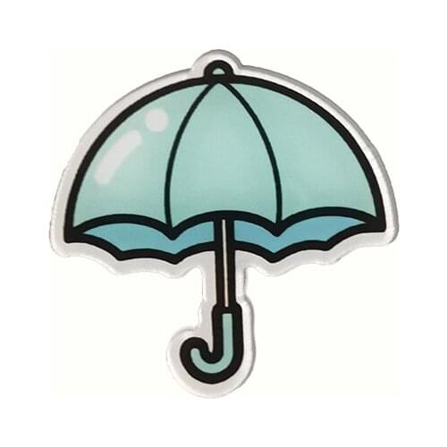 Cartoon Umbrella Shirt Brooch Vintage Lapel Pins For Women Cute Acrylic Jewelry Badges Scarf Buckle Jeans Clothes Accessories