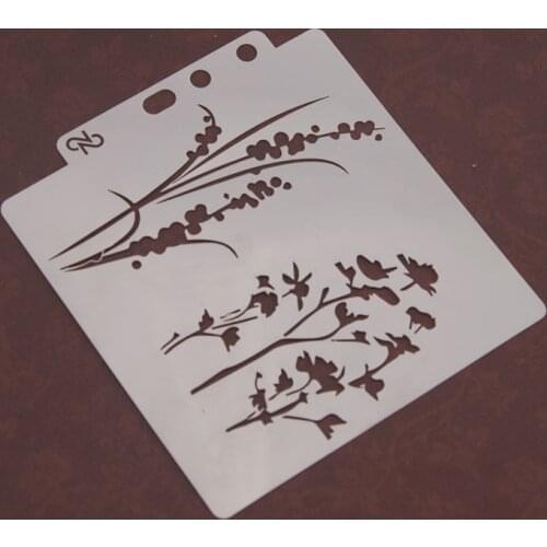 Flowers Leaves Sticker Painting Stencils for Diy Scrapbooking Stamps Home Decor Paper Card Template Decoration Album Crafts Art