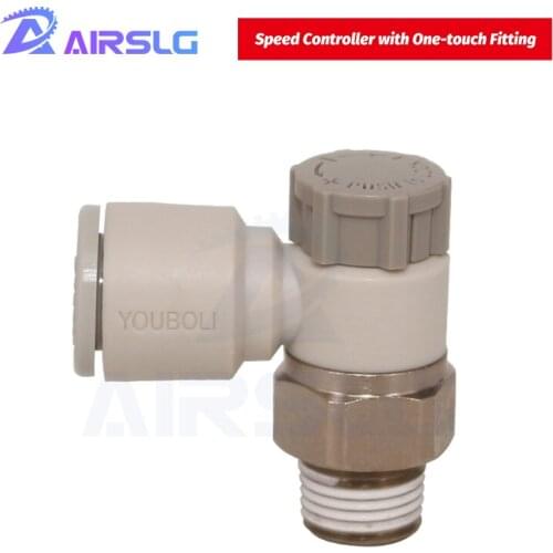 SMC Type Speed Controller with One-touch Fitting Meter-out Throttle valve Pneumatic fitting AS1201 AS2201F 3201F 4 6 8 10mm hose