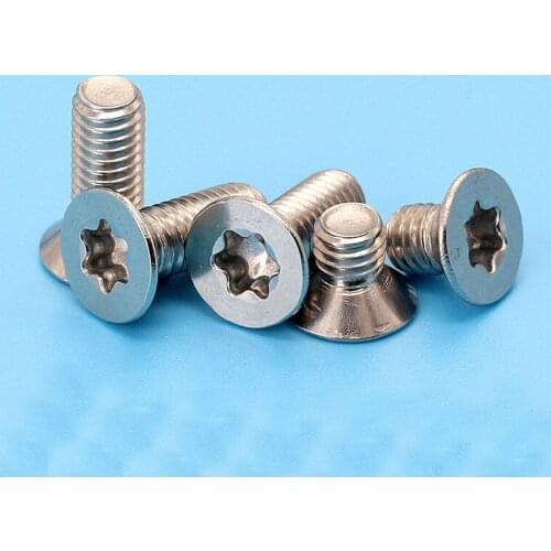 M3 M4 Six lobe plum Countersunk head screws Flat Head TORX machine screws 304 stainless steel bolts