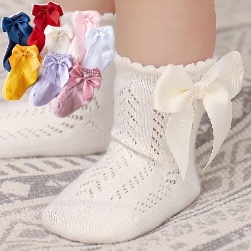 2021 New Summer Baby Girl Socks Child Bow Hollow Dress Soft Socks European and American Style for 0-3years Baby Boys Girls KIDS