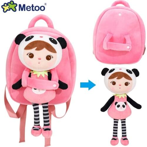 Metoo Plush Backpack Detachable Doll Toddler School Bag Girls Outdoor Travel Bag Koala Panda Doll Boy Kids Kindergarten Backpack