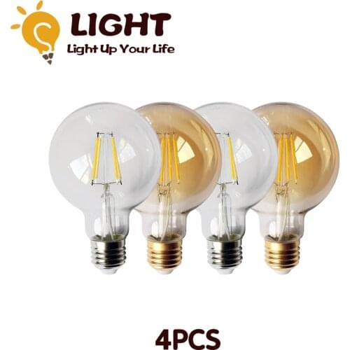 4pcs/lot Chrismas Hot Size Filament Bulb G80 E27 4W Bombillas 220V-240V Chrismas Decor Vintage Lamp Home Decoration