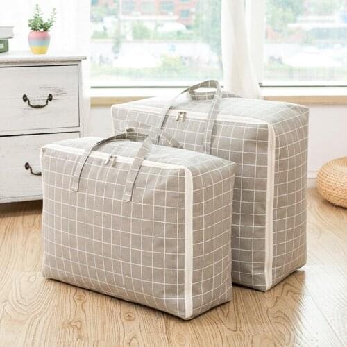4 Sizes Super Large Cotton Linen Printing Quilt Packing Bag Finishing Storage Box Moisture-proof Clothing Organizer and Storage