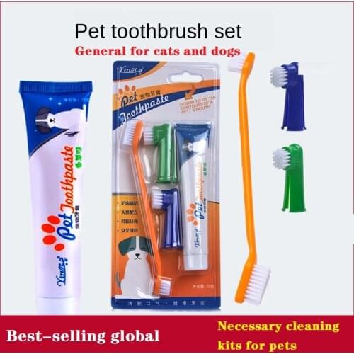 Pet-Toothbrush,Dog toothbrush, toothpaste,bad breath, and dog dental calculus, pet cleaning supplies