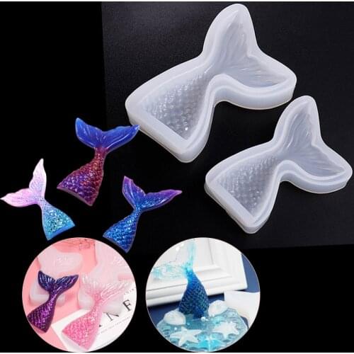 1PC Fish Tail Sea Shell Shell SiliconeUV Mold Silicone UV Resin Mold for Jewelry Necklace Pendant Molds