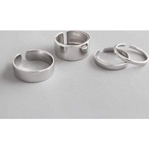 100% Real Pure 925 Sterling Silver Ring Minimalist Simple Smooth Glossy ring Fine Open Ring Thin Little finger Ring For Women