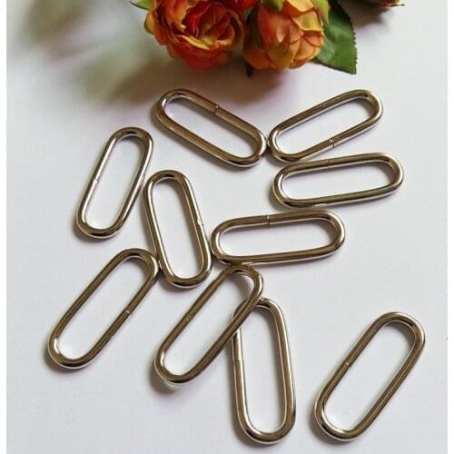12 Pcs/lot 38mm (1-1/2") Rough 3.5 mm Metal Oval Ring Loop Buckle For Leather Webbing Straps Belts Bag Ribbon Purses Accessories